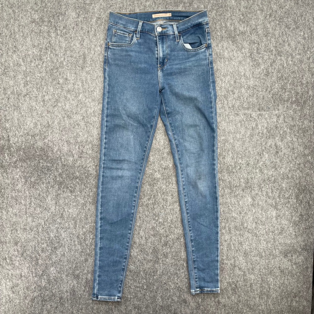 Levis 720 High Rise Super Skinny Jeans Womens 25 Blue Medium Wash Denim